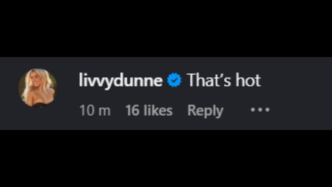 Screenshot of Olivia Dunne's comment on Ilona Maher's Instagram post (Image from - Instagram.com/@ilonamaher)